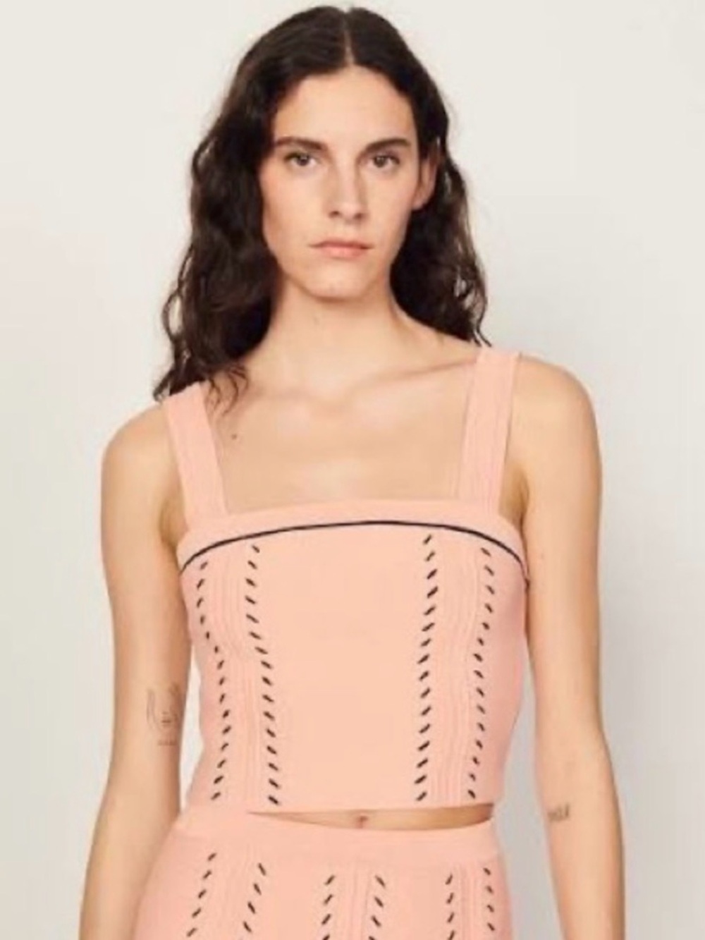 Sandro Figari Cropped Knit Camisole